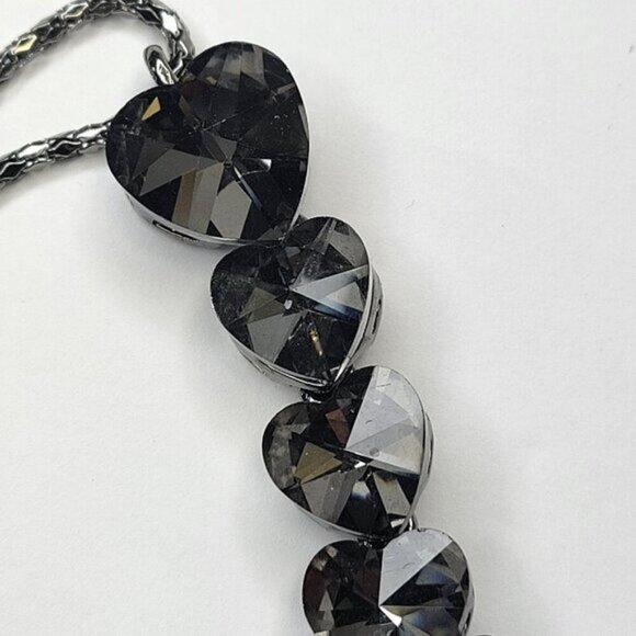 Crystal Heart Shape Pendants Necklace Long Statement Heart shape Necklace - Picture 13 of 14